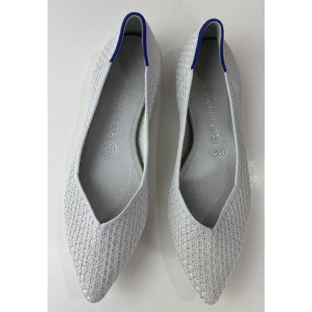 Rothy's The Point Salt Honeycomb Knit Ballet Flats Slip On Shoes Womens Size 8.5 - Picture 3 of 10